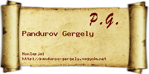 Pandurov Gergely névjegykártya